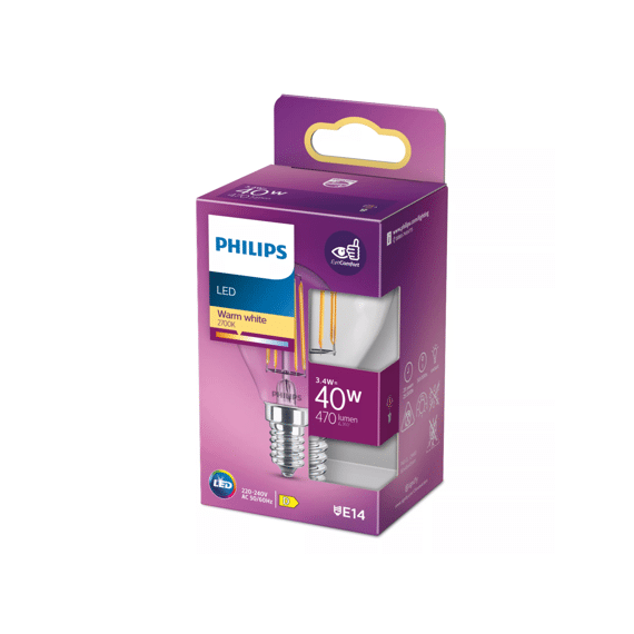 Philips Led Classic 40w P45 E14 Warm Wit Clear Niet Dimbaar