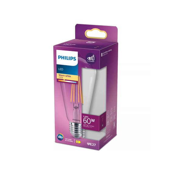 Philips Led Classic 60w St64 E27 Warm Wit Clear Niet Dimbaar