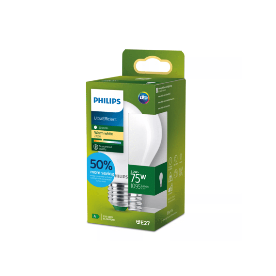 Philips Led Classic Ultra Efficient 75w A60 E27 2700k Frosted