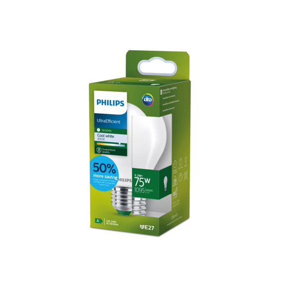 Philips Led Classic Ultra Efficient 75w A60 E27 4000k Frosted
