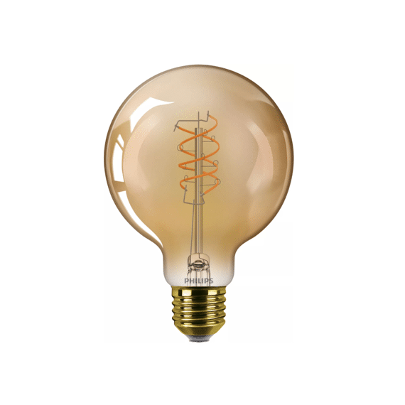 Philips Led Vintage 60w G95 2200k E27 Amber Flame Dimbaar