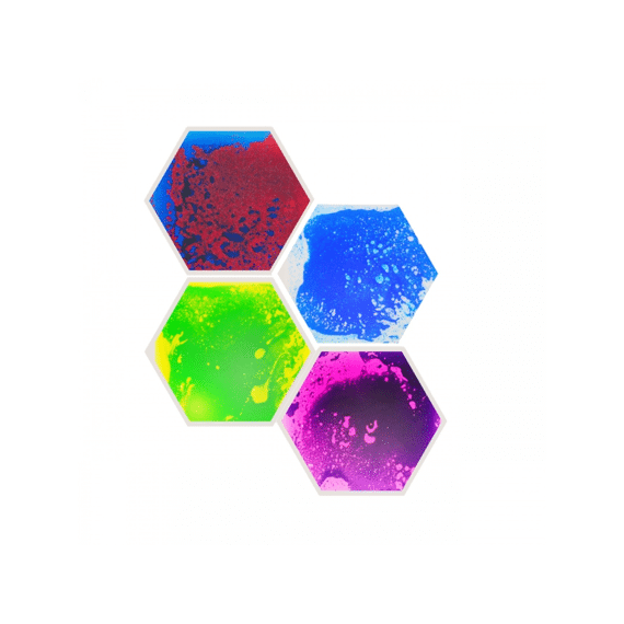 Sensory Liquid Hexagonal Floor Tiles. 33 X 28,6 Cm. Set Of 4 Pcs.