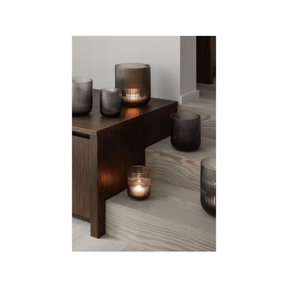 Theelicht Norah L Bruin 16x16x17cm