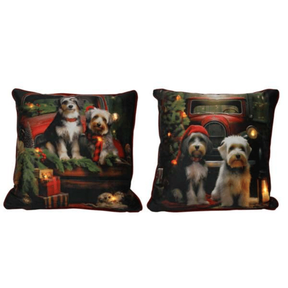 Kussen Dogs Met Led 40x40cm Assortiment Prijs Per Stuk