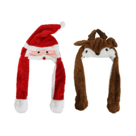Kerstmuts Rendier/kerstman Bewegend 64/75x30cm Assortiment Prijs Per Stuk