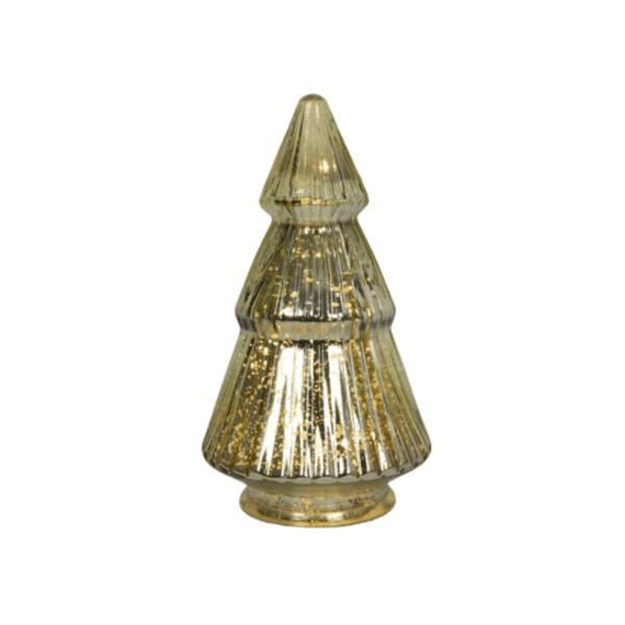 Kerstboom Met Led Goud Glas 19,5x10,5cm