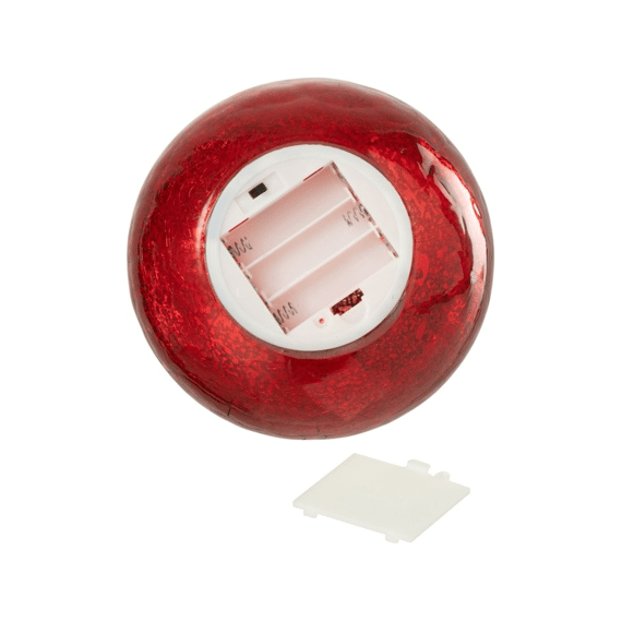 J-line Kerstbal Led Glas Kerstrood 15cm