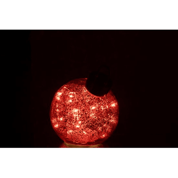 J-line Kerstbal Led Glas Kerstrood 15cm
