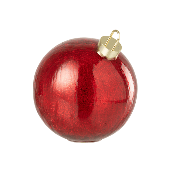 J-line Kerstbal Led Glas Kerstrood 25cm