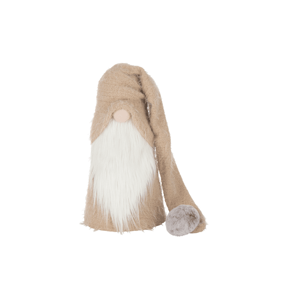 J-line Kerstman Gnome Beige/wit L 60cm
