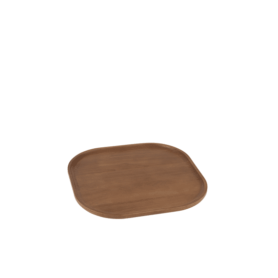 J-line Dienblad Rubberhout Bruin 29x30cm