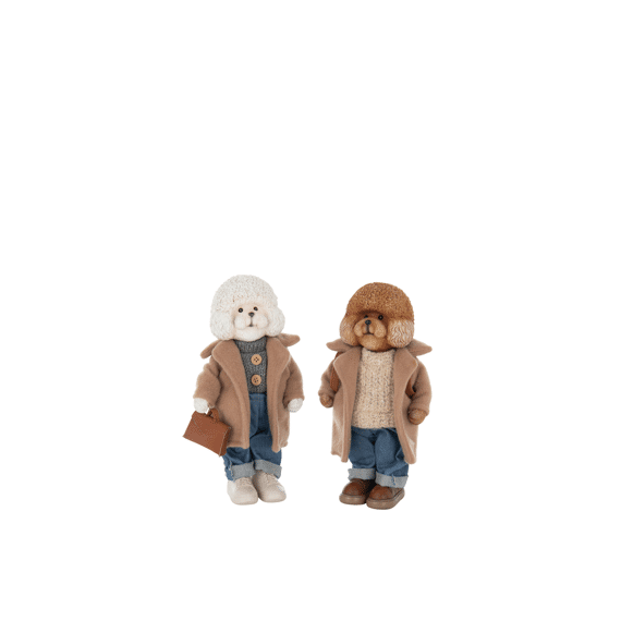 J-line Decoratieve Figuur Poedel 24,5cm Assortiment