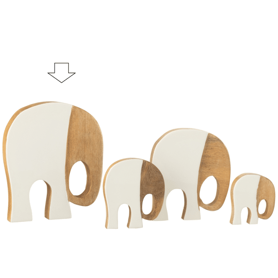 J-line Olifant Wit/naturel 24cm