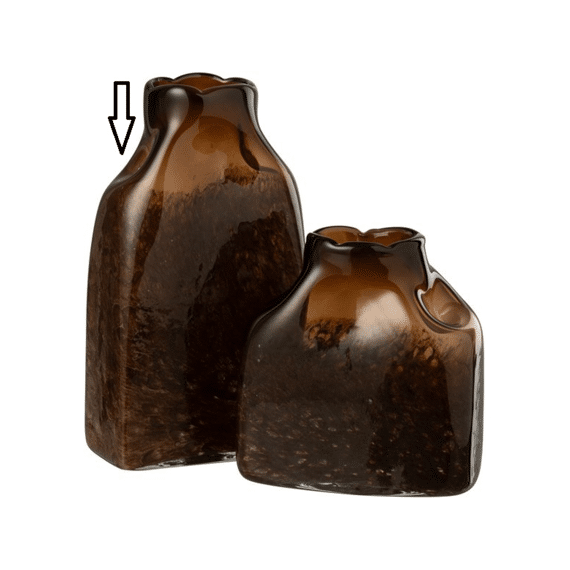 J-line Vaas Rechthoek Glas Bruin 34,5cm