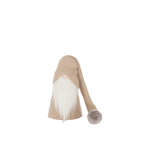 J-line Kerstman Gnome Beige/wit 44cm