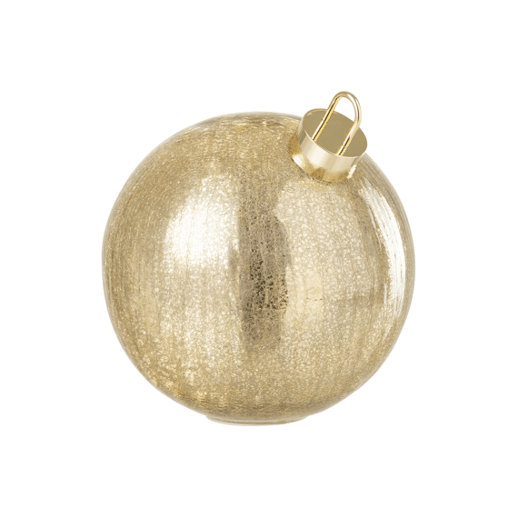 J-line Kerstbal Led Glas Goud 25cm