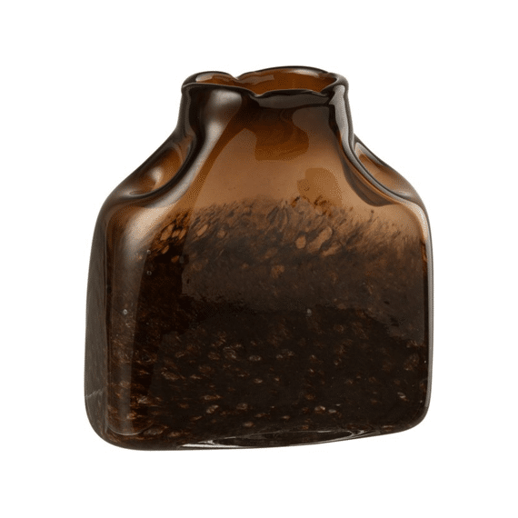 J-line Vaas Rechthoek Glas Bruin 22cm
