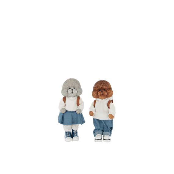 J-line Decoratieve Figuur Poedel 24,5cm Assortiment