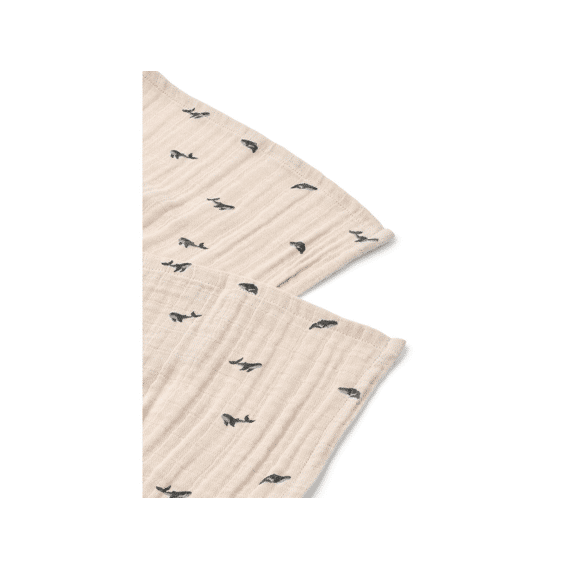 Liewood Lewis Hydrofiele Doek 2pack Mini Whale/sandy