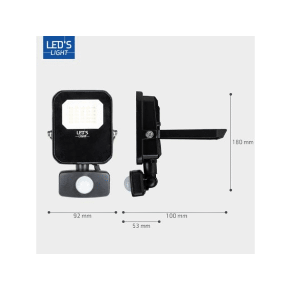 Led Flood Light met Sensor 10w 4000k 1400lm