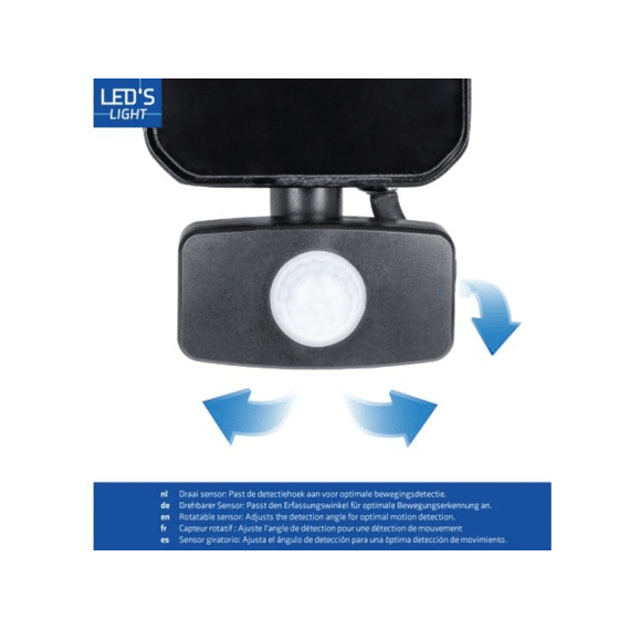 Led Flood Light met Sensor 10w 4000k 1400lm