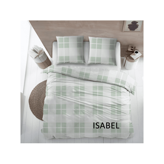 Dekbedovertrek Flanel Isabel Green 200x220+2