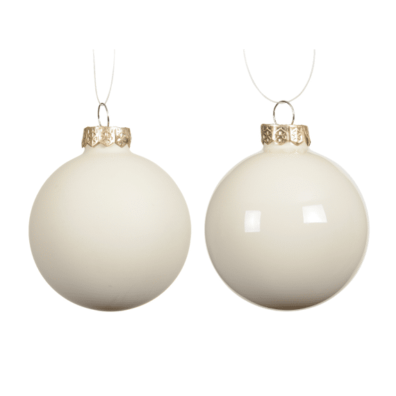 Decoris Kerstballen Set Glas7cm Wolwit 8 stuks