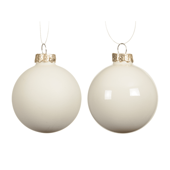 Decoris Kerstballen Set Glas 3,5cm Wolwit 16 stuks