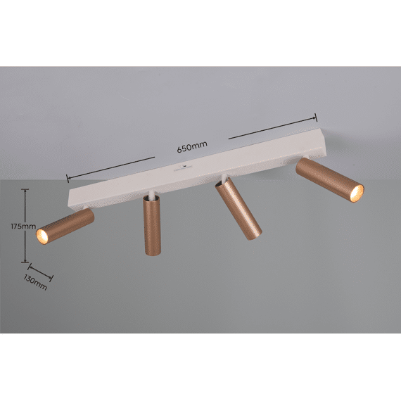 Trio Spot Ambala incl. 4 X LED 5.5 Watt 2300+3000+4000K 500 Lm