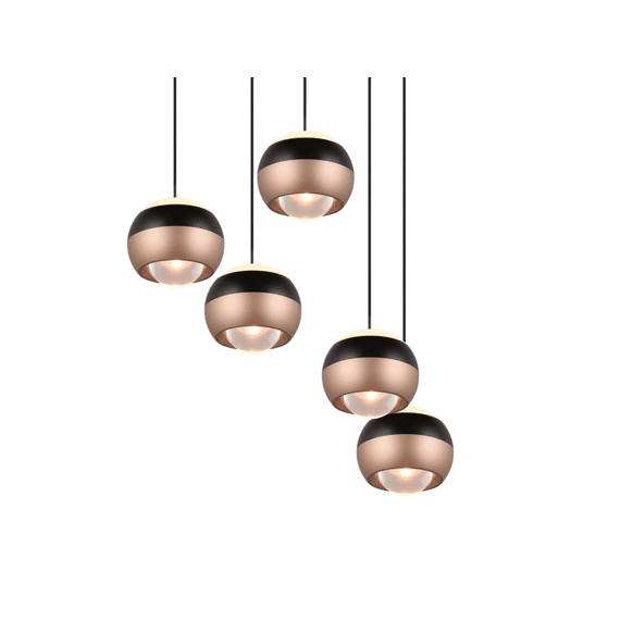 Trio Select Hanglamp Orbit incl. 5 X LED 8 Watt 2300+3000+4000K 960 Lm.