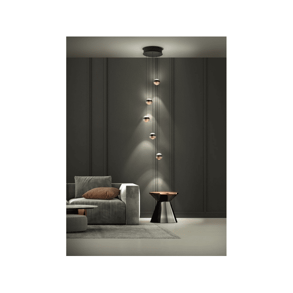 Trio Select Hanglamp Orbit incl. 5 X LED 8 Watt 2300+3000+4000K 960 Lm.