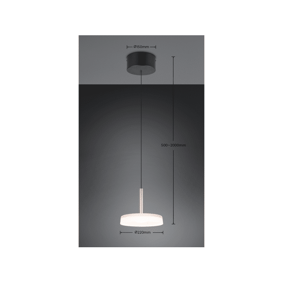 Trio Hanglamp Celeste incl. 1 X LED 10 Watt 3000K 1100 Lm.