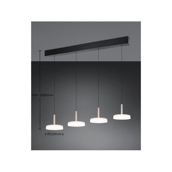 Trio Hanglamp Celeste incl. 4 X LED 7.5 Watt 3000K 750 Lm.