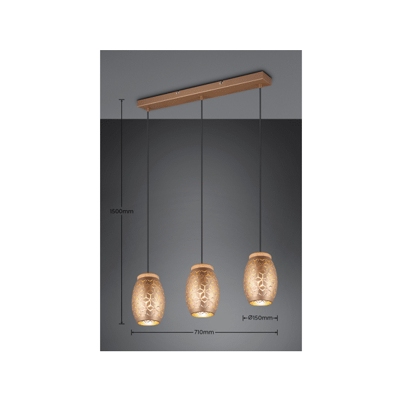 Reality Hanglamp Bidar 3xE27 Max.28 W