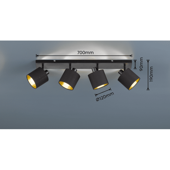 Reality Spot Tommy 4xe14 Max.28 W textiel Goud