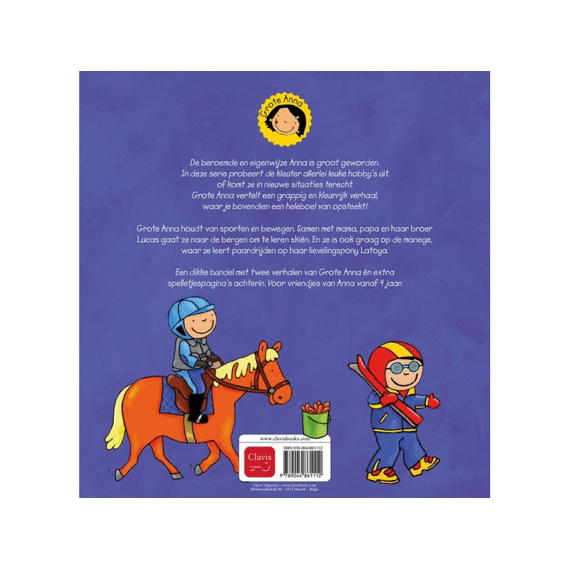 Grote Anne Leert Skiën En Grote Anna Leert Paardrijden