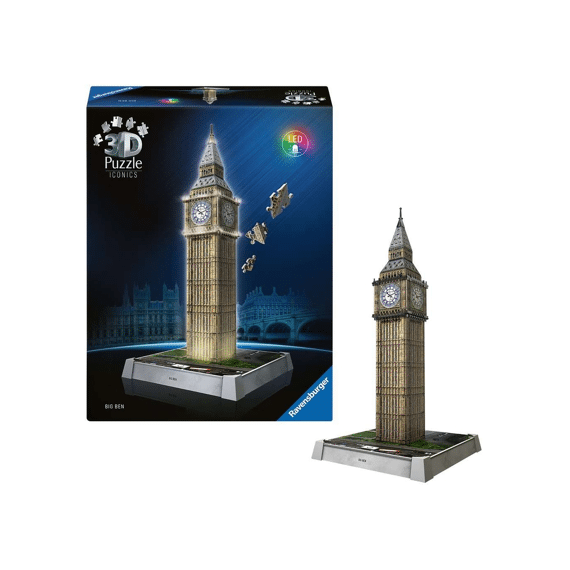 Ravensburger Puzzel 3d Iconics: Big Ben - With Light