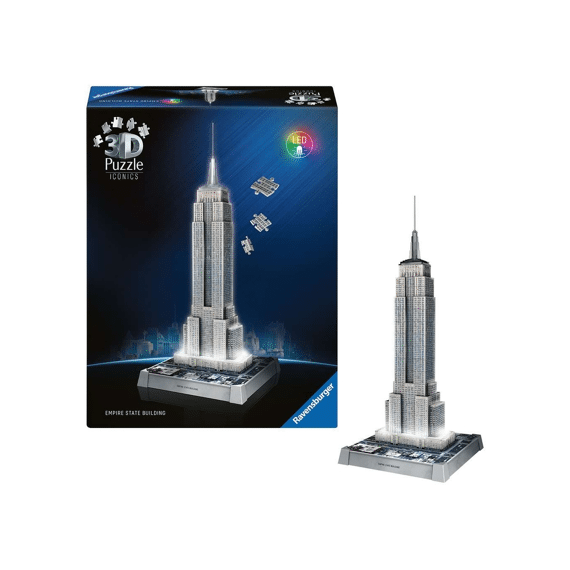 Ravensburger Puzzel 3d Iconics: Empire State Building - With Light