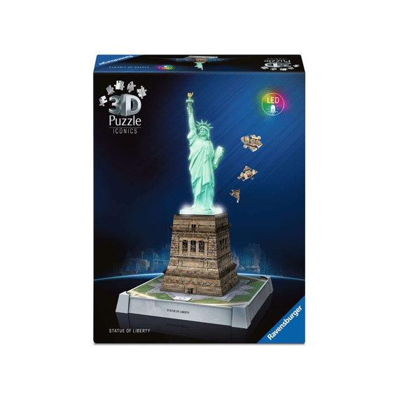 Ravensburger Puzzel 3d Iconics: Statue Of Liberty - With Light