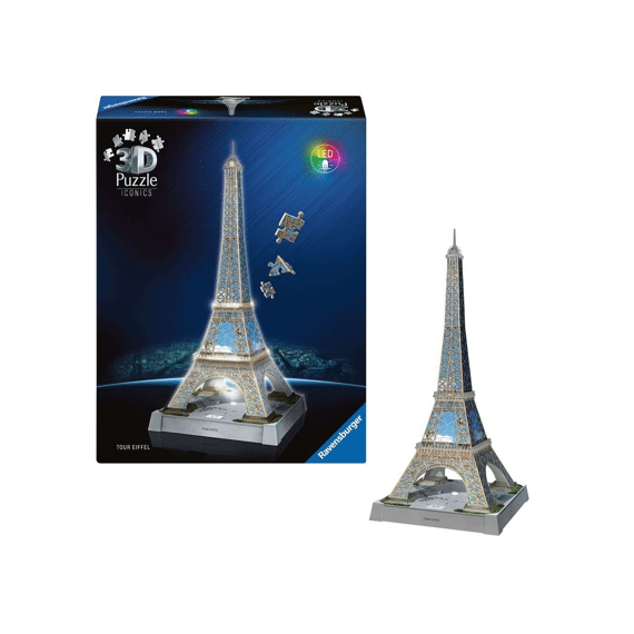 Ravensburger Puzzel 3d Iconics: Eiffel Tower - With Light