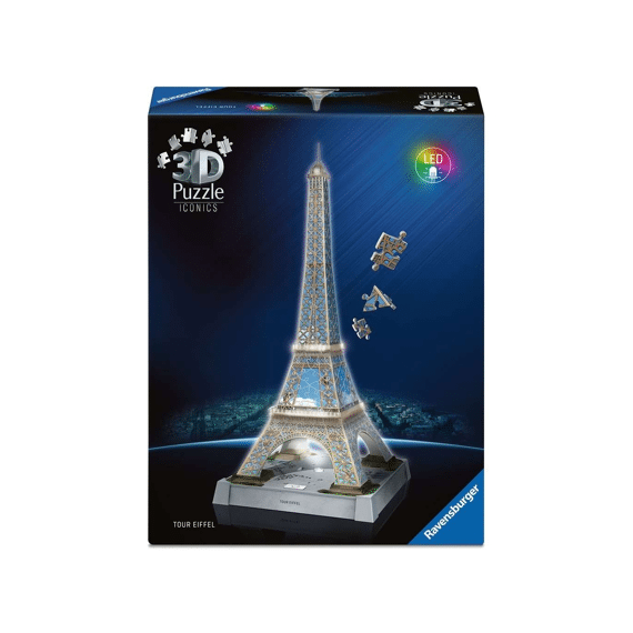 Ravensburger Puzzel 3d Iconics: Eiffel Tower - With Light