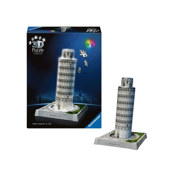 Ravensburger Puzzel 3d Iconics: Leaning Tower Of Pisa - With Light