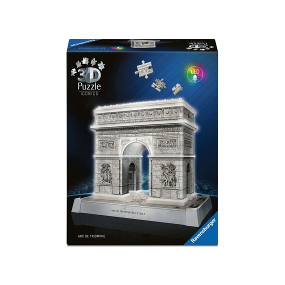 Ravensburger Puzzel 3d Iconics: Arc De Triomphe Paris - With Light