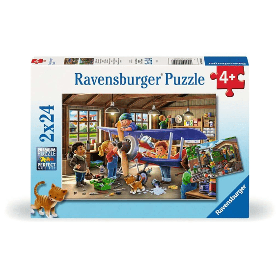 Ravensburger Puzzel 2x24 Stuks Airplane & Train Repair