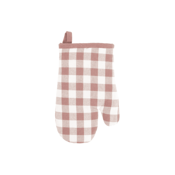Tiseco Ovenwant Gingham 28x18cm, Roze