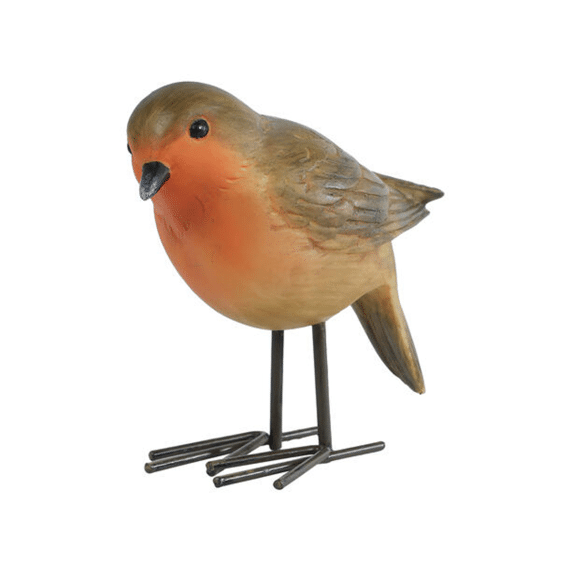 Sculptuur Bird Bruin/rood A4 Polystone 11x5x9cm