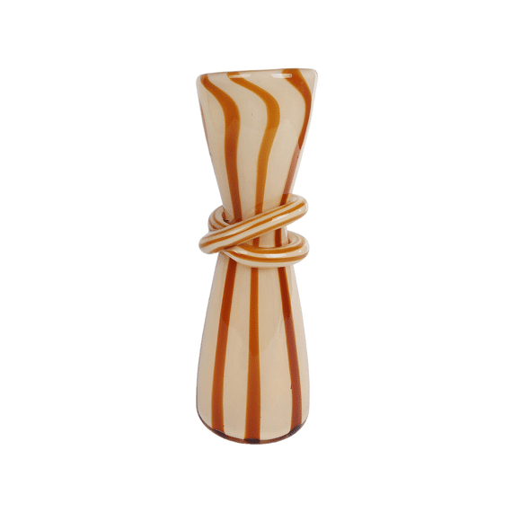 Vaas Diede L Streep Beige/bruin Glas 10x10x29cm