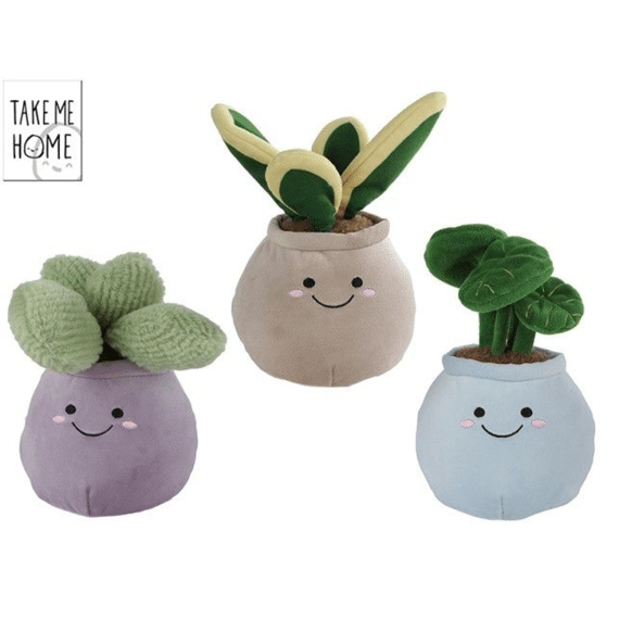 Take Me Home Plant Ronde Pot L Pluche 3ass 22cm