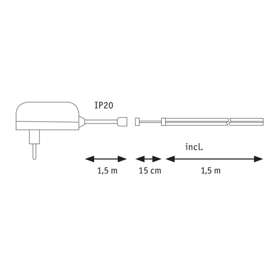 Paulmann Simpled Cob Strip Set 1,5m Warmwit 7w 230/12v Dc Wit Metaal