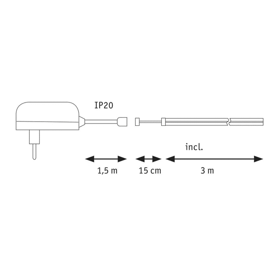 Paulmann Simpled Cob Strip Set 3m Warmwit 11w 230/12v Dc Wit Metaal
